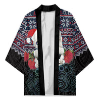 New Zealand Hei Tiki Christmas In July Kimono Pohutukawa Santa Xmas Polynesian Pattern