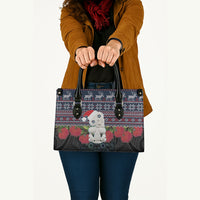 New Zealand Hei Tiki Christmas In July Leather Bag Pohutukawa Santa Xmas Polynesian Pattern