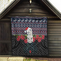 New Zealand Hei Tiki Christmas In July Quilt Pohutukawa Santa Xmas Polynesian Pattern