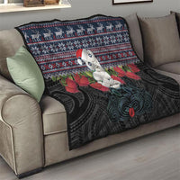 New Zealand Hei Tiki Christmas In July Quilt Pohutukawa Santa Xmas Polynesian Pattern