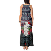 New Zealand Hei Tiki Christmas In July Tank Maxi Dress Pohutukawa Santa Xmas Polynesian Pattern LT22 - Polynesian Pride