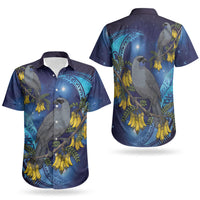 New Zealand Kokako Bird Couples Matching Summer Maxi Dress and Hawaiian Shirt Kowhai Galaxy Style Polynesian Pattern LT22 - Polynesian Pride