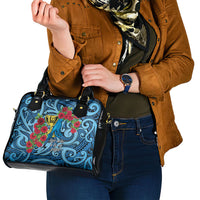 New Zealand Father's Day Shoulder Handbag Best Dad Trophy Red Rose Maori Pattern LT22 - Polynesian Pride