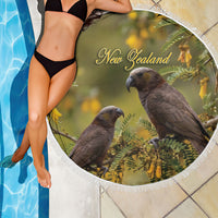 New Zealand Kaka Bird Beach Blanket Kowhai Flower Landscape Style LT22 - Polynesian Pride