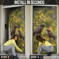 New Zealand Kaka Bird Door Cover Kowhai Flower Landscape Style