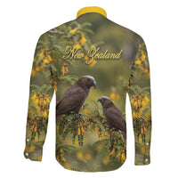 New Zealand Kaka Bird Family Matching Mermaid Dress and Hawaiian Shirt Kowhai Flower Landscape Style LT22 - Polynesian Pride