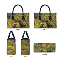 New Zealand Kaka Bird Leather Bag Kowhai Flower Landscape Style