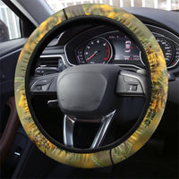 New Zealand Kaka Bird Steering Wheel Cover Kowhai Flower Landscape Style