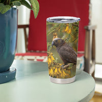 New Zealand Kaka Bird Tumbler Cup Kowhai Flower Landscape Style