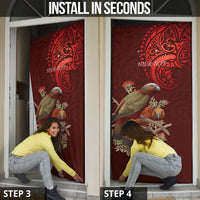 New Zealand Kaka Bird Personalised Door Cover Pohutukawa Matariki Maori Pattern LT22 - Polynesian Pride