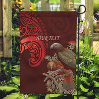 New Zealand Kaka Bird Personalised Garden Flag Pohutukawa Matariki Maori Pattern