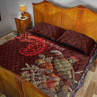 New Zealand Kaka Bird Personalised Quilt Bed Set Pohutukawa Matariki Maori Pattern