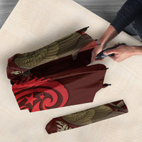 New Zealand Kaka Bird Personalised Umbrella Pohutukawa Matariki Maori Pattern