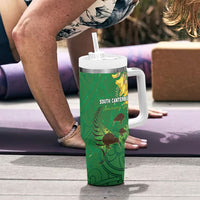 Personalised South Canterbury Anniversary Day Tumbler With Handle Kiwi Kowhai Silver Fern Maori Pattern LT22 - Polynesian Pride