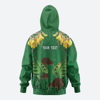 Personalised South Canterbury Anniversary Day Zip Hoodie Kiwi Kowhai Silver Fern Maori Pattern LT22 - Polynesian Pride