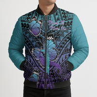 Personalised New Zealand Suicide Prevention Month Bomber Puffer Jacket Maori Mauri Tu Mauri Ora Polynesian Pattern LT22 - Polynesian Pride