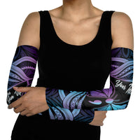 Personalised Polynesia Suicide Prevention Month Arm Sleeves Semicolon Butterfly Never Give Up Polynesian Pattern LT22 - Polynesian Pride