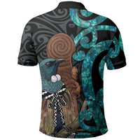 New Zealand Tui Bird Wahaika Polo Shirt Maori Weapon Paua Shell Koru Pattern LT22 - Polynesian Pride