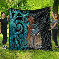 New Zealand Tui Bird Wahaika Quilt Maori Weapon Paua Shell Koru Pattern