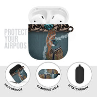 New Zealand Tui Bird Maripi AirPods Case Maori Weapon Kowhaiwhai Pattern