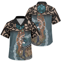 New Zealand Tui Bird Maripi Family Matching Mermaid Dress and Hawaiian Shirt Maori Weapon Kowhaiwhai Pattern