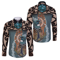 New Zealand Tui Bird Maripi Family Matching Short Sleeve Bodycon Dress and Hawaiian Shirt Maori Weapon Kowhaiwhai Pattern