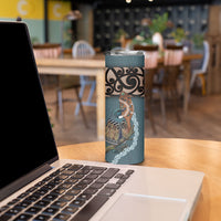 New Zealand Tui Bird Maripi Skinny Tumbler Maori Weapon Kowhaiwhai Pattern