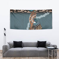 New Zealand Tui Bird Maripi Tapestry Maori Weapon Kowhaiwhai Pattern