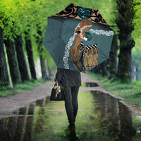 New Zealand Tui Bird Maripi Umbrella Maori Weapon Kowhaiwhai Pattern