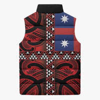 Aotearoa Iwi Ngapuhi Sleeveless Puffer Jacket Tuhoronuku Kite United Tribes Flag Maori Pattern LT22 - Polynesian Pride