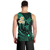 Personalised Niihau Hawaii Men Tank Top Polynesian Tattoo and Pacific Plumeria Turquoise Vibe LT9 - Polynesian Pride