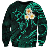 Personalised Niihau Hawaii Sweatshirt Polynesian Tattoo and Pacific Plumeria Turquoise Vibe LT9 Unisex Turquoise - Polynesian Pride
