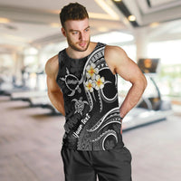 Personalised Molokai Hawaii Men Tank Top Polynesian Tattoo and Pacific Plumeria White Vibe LT9 - Polynesian Pride