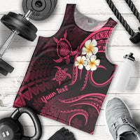 Personalised Lanai Hawaii Men Tank Top Polynesian Tattoo and Pacific Plumeria Pink Vibe LT9 Pink - Polynesian Pride