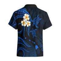 Personalised Kahoolawe Hawaii Hawaiian Shirt Polynesian Tattoo and Pacific Plumeria Blue Vibe LT9 - Polynesian Pride