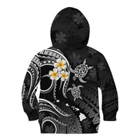 Personalised Maui Hawaii Kid Hoodie Polynesian Tattoo and Pacific Plumeria White Vibe LT9 - Polynesian Pride