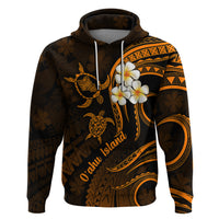 Hawaii Hoodie Oahu Islands Pacific Plumeria Gold Vibe LT9 Pullover Hoodie Gold - Polynesian Pride