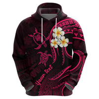 Custom Oahu Hawaii Hoodie Polynesian Tattoo and Pacific Plumeria Pink Vibe LT9 - Polynesian Pride