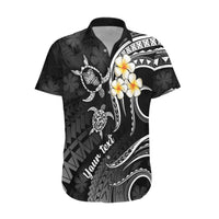Personalised Oahu Hawaii Hawaiian Shirt Polynesian Tattoo and Pacific Plumeria White Vibe LT9 White - Polynesian Pride