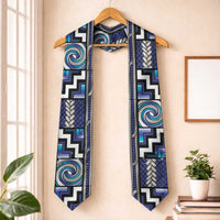 Maori Matariki Graduation Stole Blue Galaxy Aesthetic Koru Art