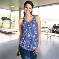 Marshall Islands Merry Christmas Women Racerback Tank Pacific Patchwork Xmas Vibes - Polynesian Pride