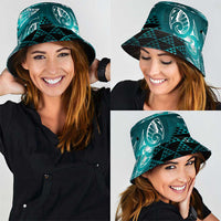 Matariki New Zealand Bucket Hat NZ Niho Taniwha Maori New Year Cyan Galaxy