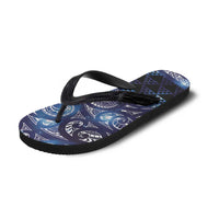 Matariki New Zealand Flip Flops NZ Niho Taniwha Maori New Year Blue Galaxy LT14 - Polynesian Pride