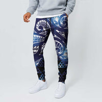 Matariki New Zealand Jogger Pants NZ Niho Taniwha Maori New Year Blue Galaxy