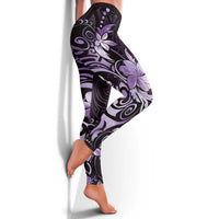 Matariki New Zealand Leggings Maori Pattern Purple Galaxy LT05 - Polynesian Pride