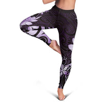 Matariki New Zealand Leggings Maori Pattern Purple Galaxy LT05 - Polynesian Pride