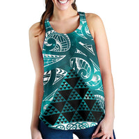 Matariki New Zealand Women Racerback Tank NZ Niho Taniwha Maori New Year Cyan Galaxy