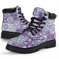 Mele Kalikimaka Hawaii Christmas All Season Boots Poni Seamless Floral Motif - Polynesian Pride