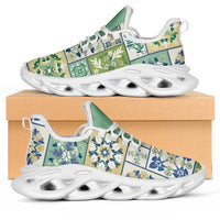 Mele Kalikimaka Hawaii Christmas Clunky Sneakers Omaomao Seamless Floral Motif - Polynesian Pride