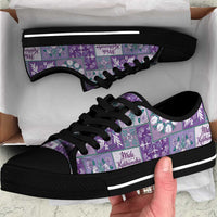 Mele Kalikimaka Hawaii Christmas Low Top Shoes Poni Seamless Floral Motif - Polynesian Pride